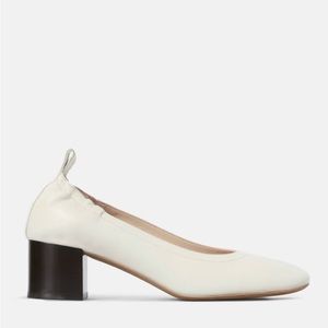 Everlane Italian Leather Day Heel in Bone Stacked